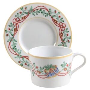 Elegant Holiday Mug and Saucer Set